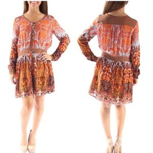 Miss Me Multiclored Paisley Print Boho Dress Size Small